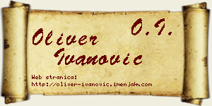 Oliver Ivanović vizit kartica